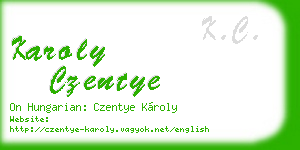 karoly czentye business card