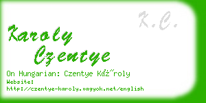 karoly czentye business card